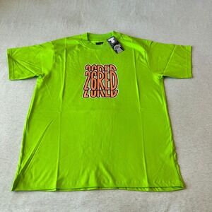 Twenty Six Red Mens Lime Green Graphic T-Shirt Short Sleeve Cotton Size S NEW